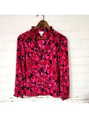 J Crew Women's Pink Floral Top  XS